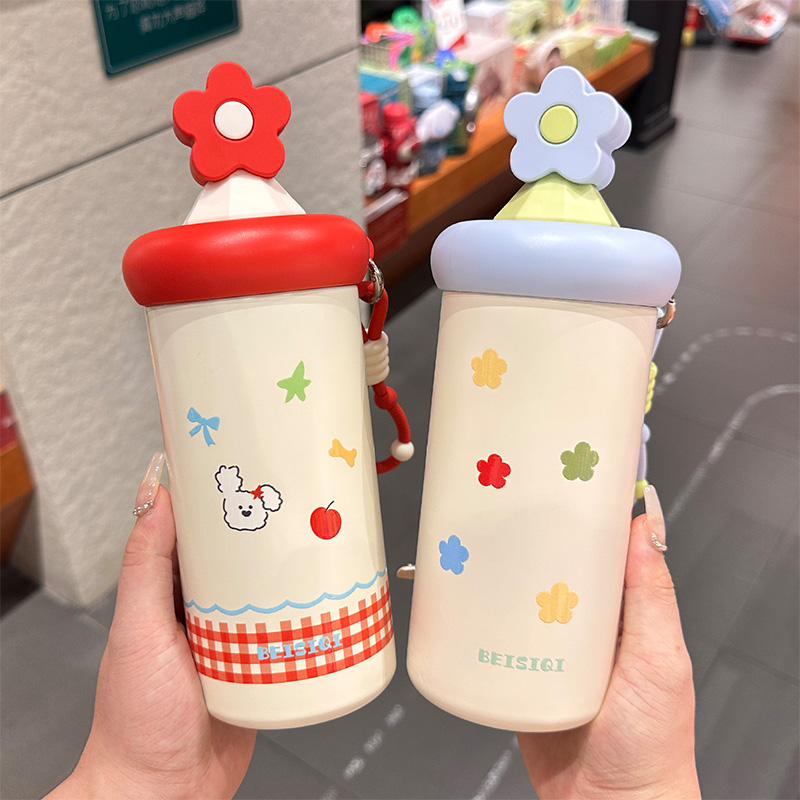 轻奢保温杯学生316不锈钢新款水杯高颜值女生大容量便携咖啡杯子