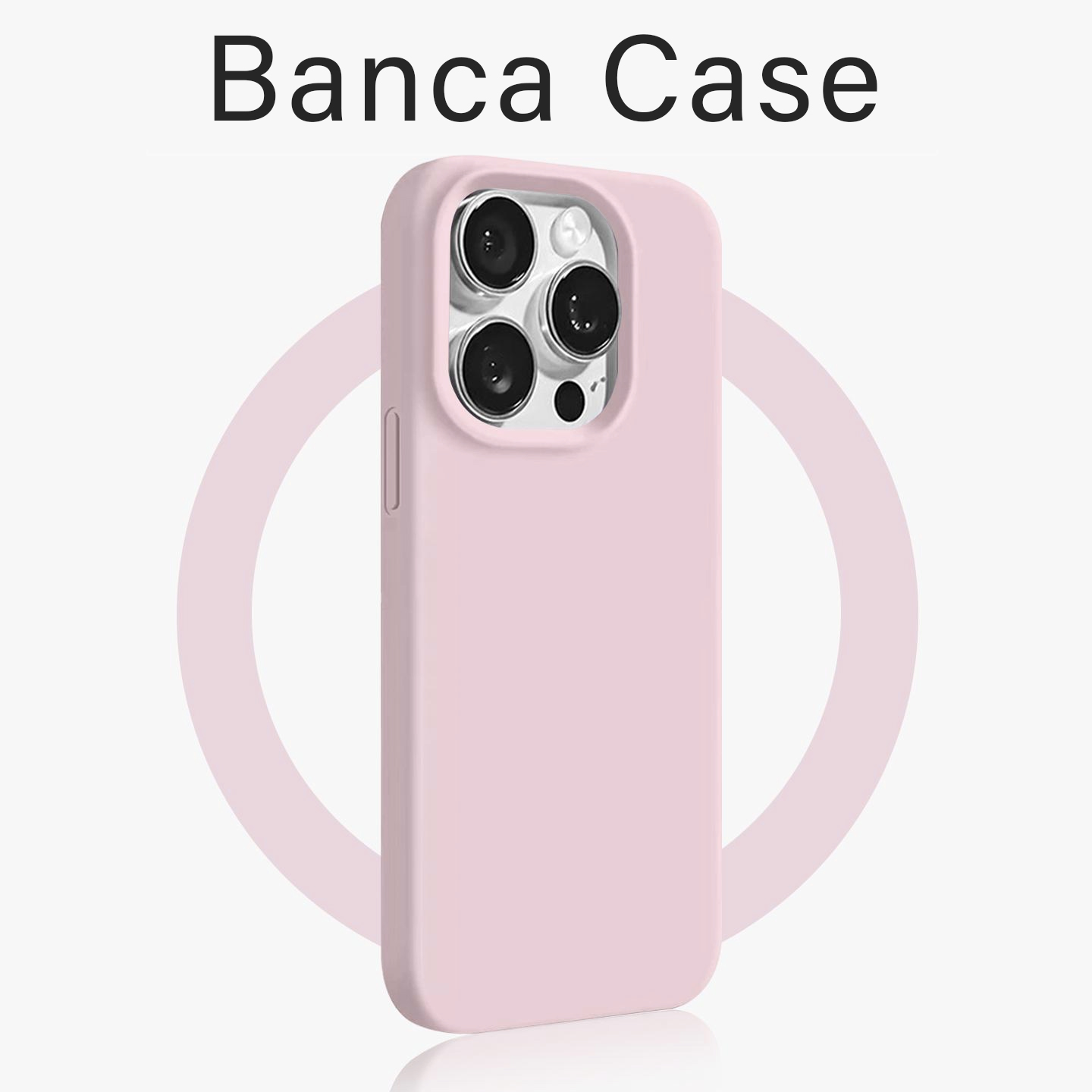 BANCA粉色糯米壳适用苹果16/15promax手机壳iPhone14/13/12肤感11