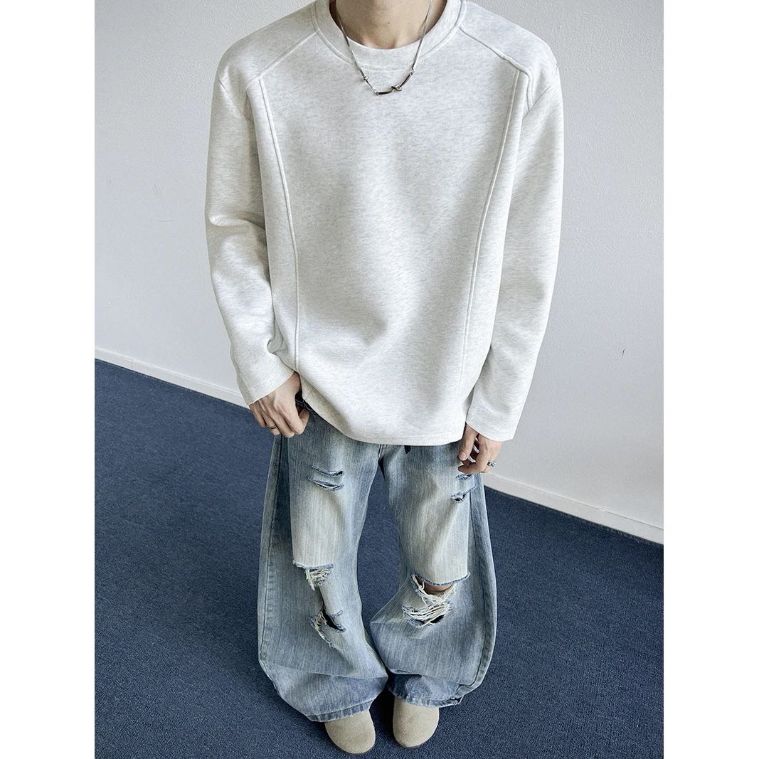 秋季新款cleanfit美式重磅纯棉360G解构长袖男T恤拼接打底衫长袖