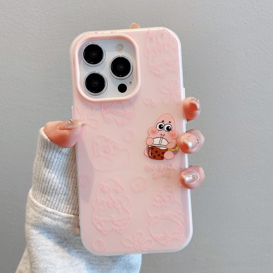 海绵宝宝派大星适用苹果17pro/16磨砂iPhone15果冻14二合一13/12