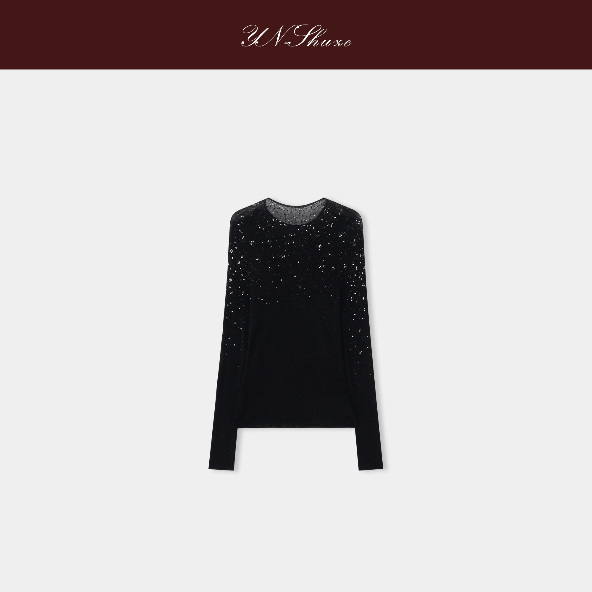 YN-SHUZE重工烫钻洋气百搭羊毛圆领针织衫SZ-YNB-301A