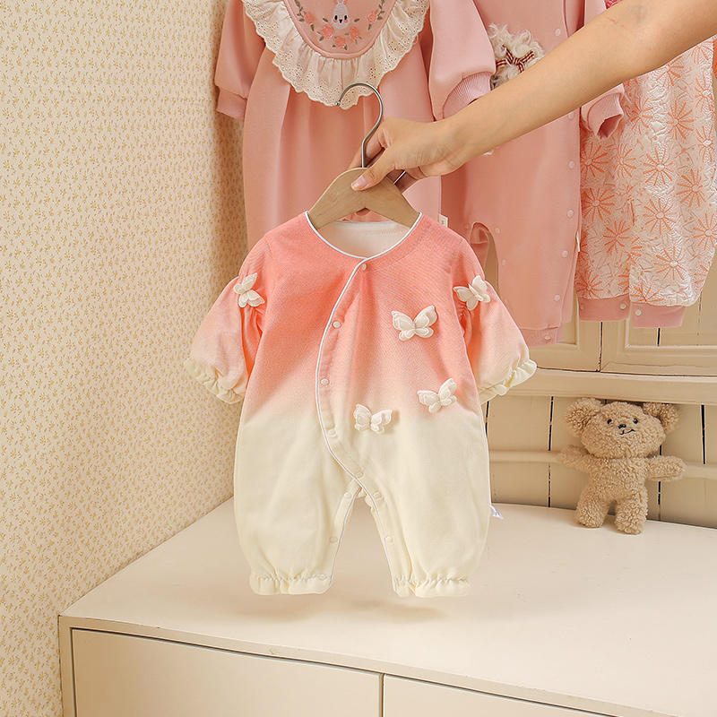 婴儿衣服秋装婴幼儿连体衣宝宝超萌哈衣爬服小月龄公主外出服春秋