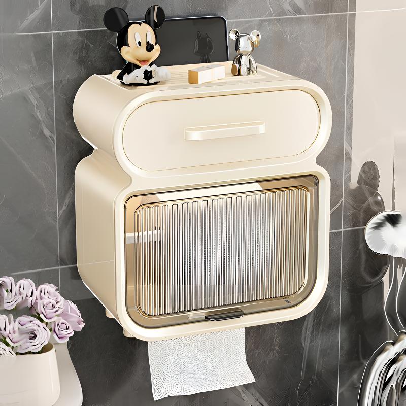 卫生间厕纸盒抽纸盒卫生纸置物架壁挂免打孔卷纸放置盒厕所纸巾盒