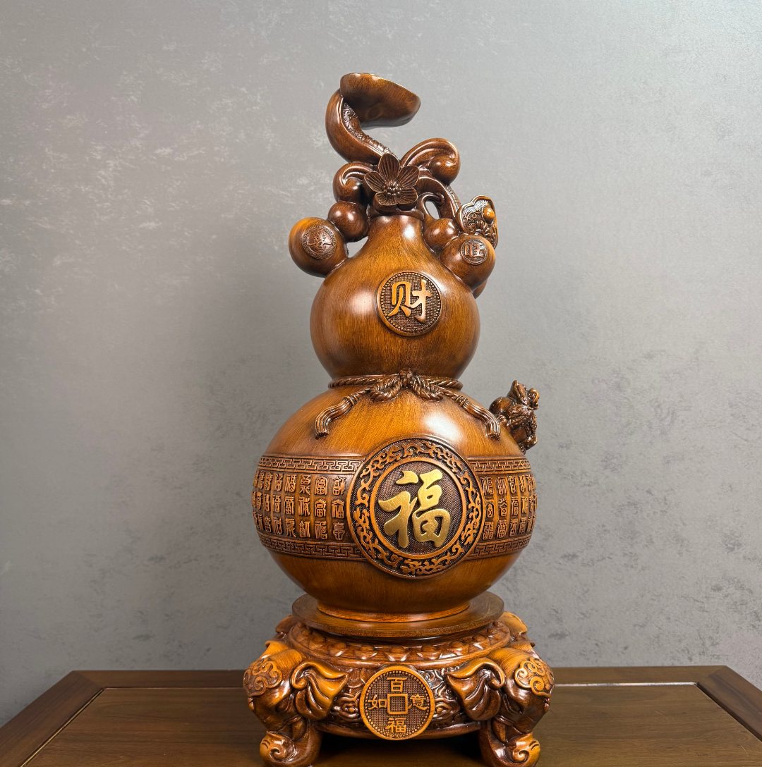 百福临门旋转葫芦福禄家居客厅玄关电视柜饰品乔迁开业祝寿礼物