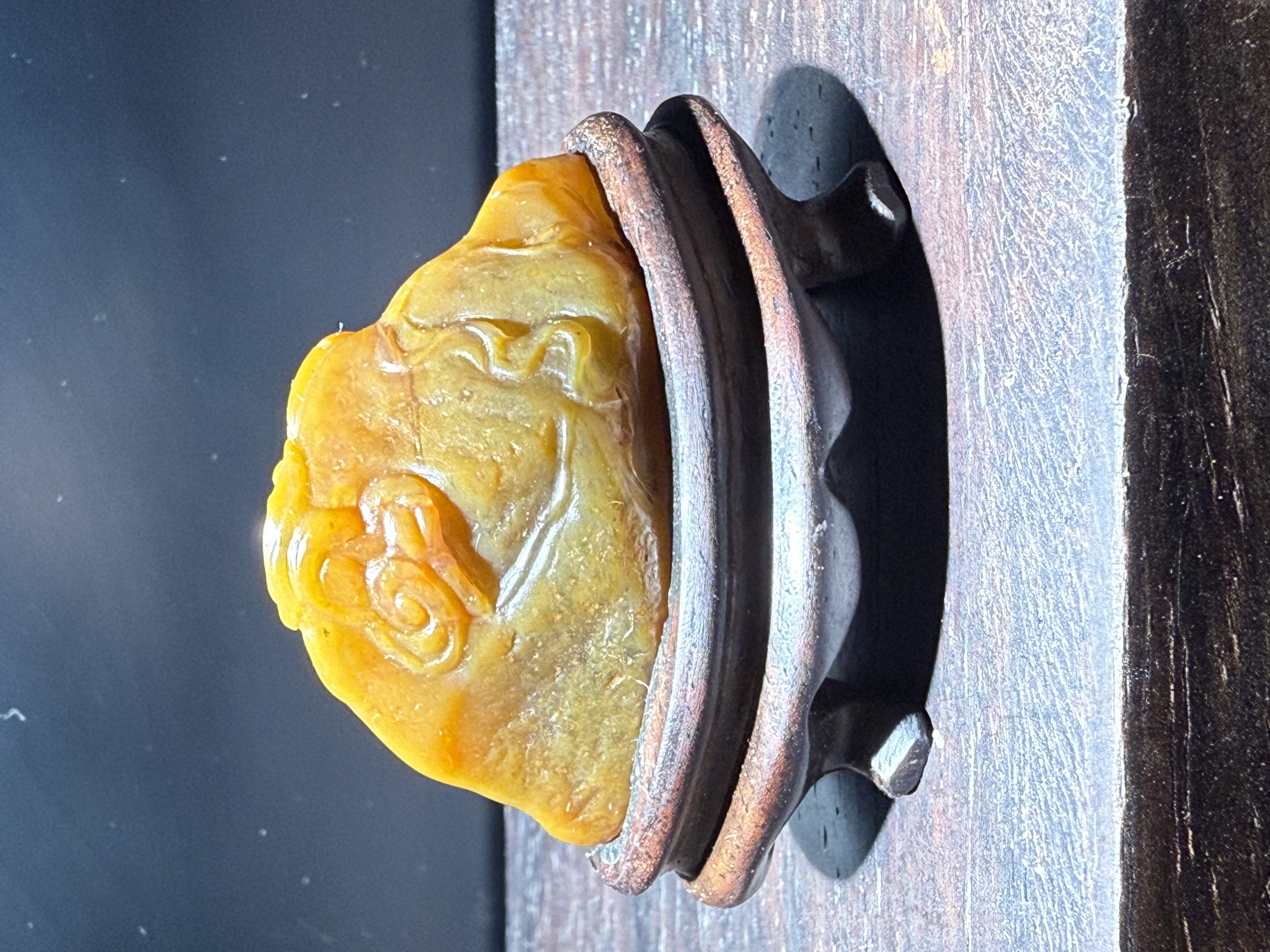 寿山田黄石灵芝摆件15.7克，带权威鉴定证书