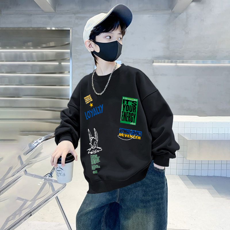 男童潮牌卫衣春秋款2025新款儿童炸街痞帅上衣中大童男孩秋季衣服