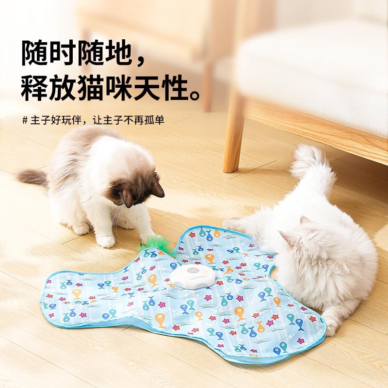 猫咪捕猎游戏罩自动逗猫自嗨解闷互动玩具用品宠物叫声吸引猫神器