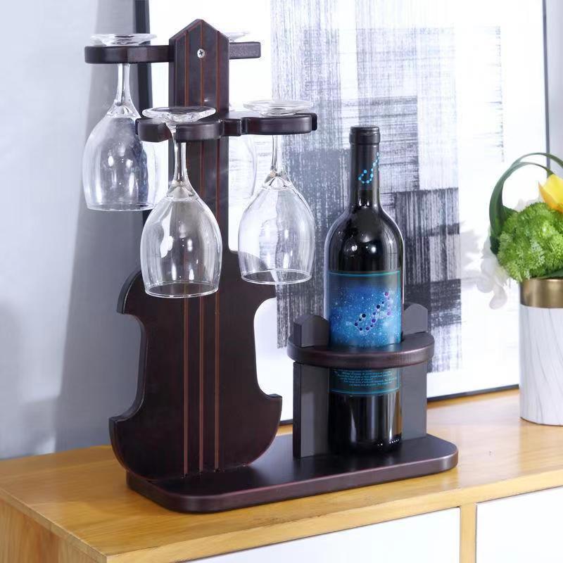 木制创意红酒架展示架摆件酒杯架新款葡萄酒托盘倒挂杯子架装饰架