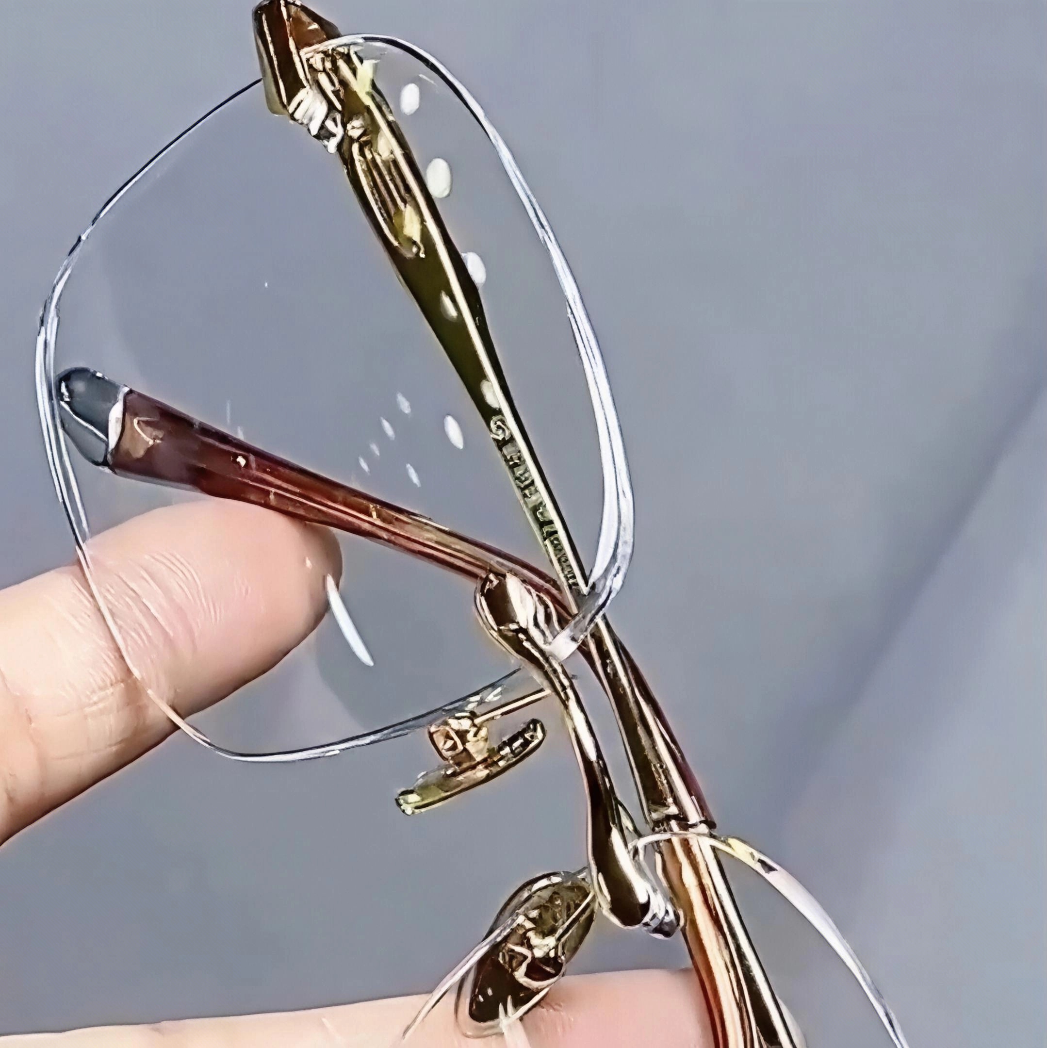 高档水晶老花眼镜无框耐刮时尚清凉养眼护目百搭男款水晶石老花镜