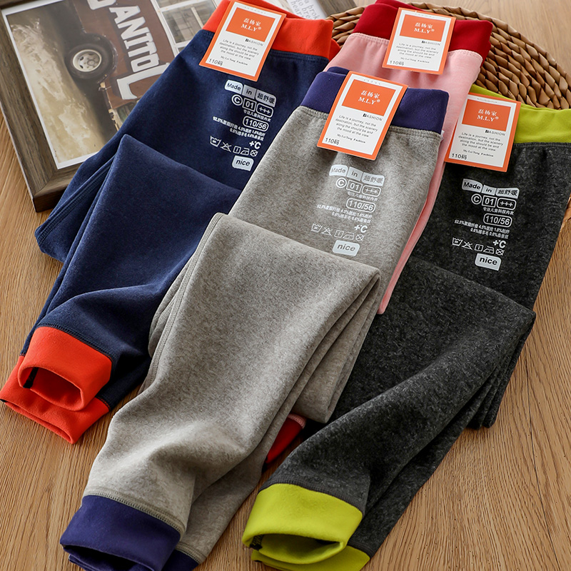 2025新款男童保暖裤秋冬季柔软打底裤薄款保暖秋裤中大童德绒亲肤