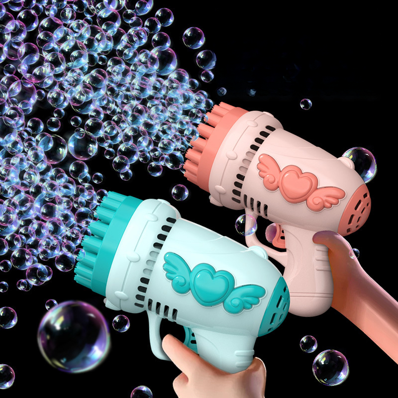 天使电动32孔梦幻泡泡枪儿童手持塑料泡泡玩具适合4到6岁孩子汕头