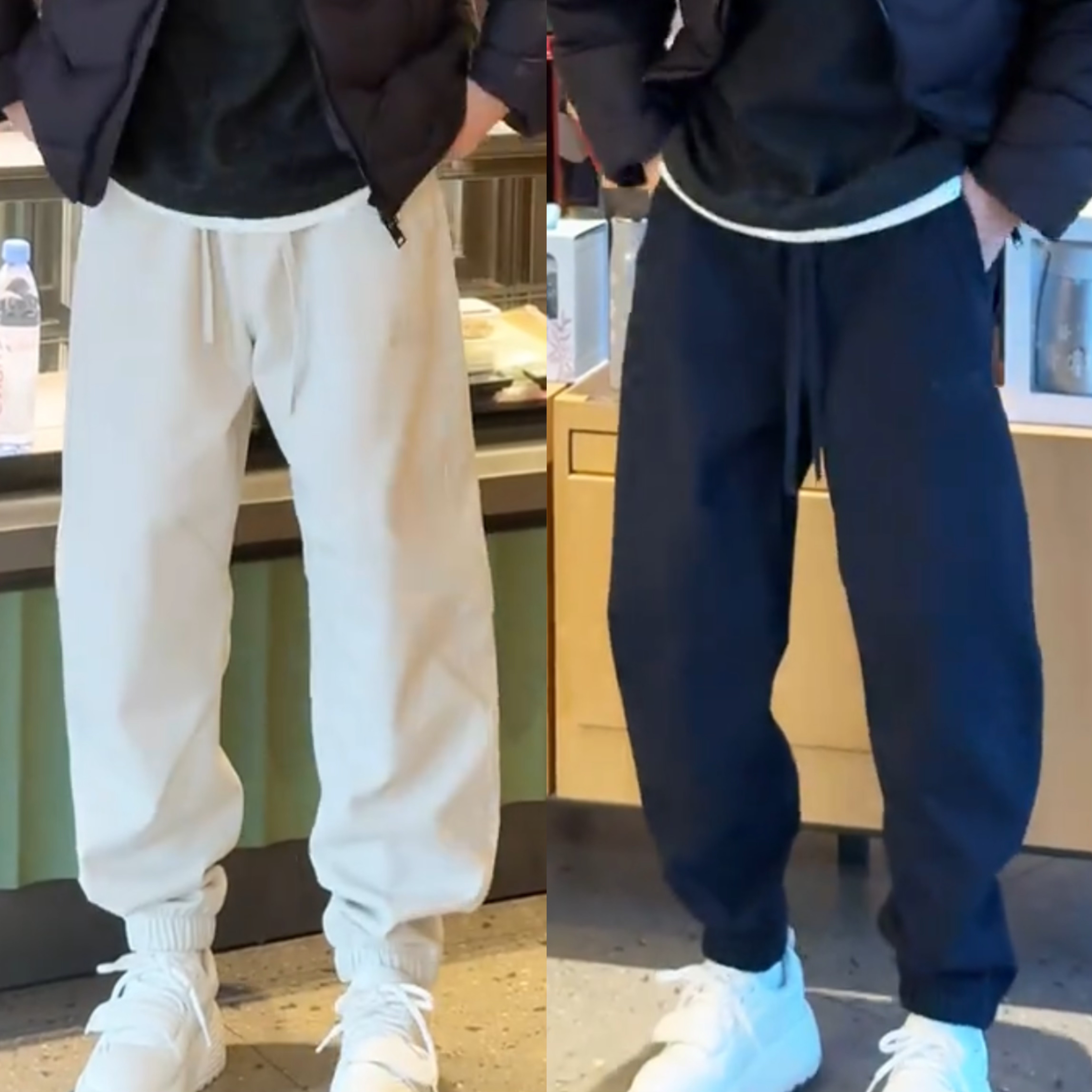 2025冬季新款加绒保暖工装卫裤男士棉布束脚运动长裤百搭休闲潮裤