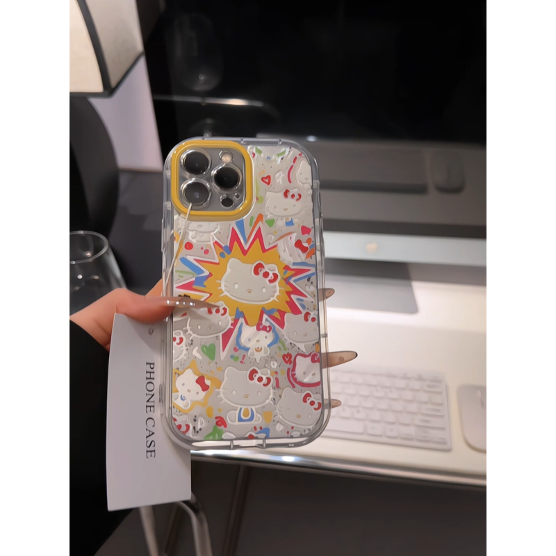 爆炸猫咪适用苹果16promax泡芙手机壳iPhone15羽纱华为oppo小米15