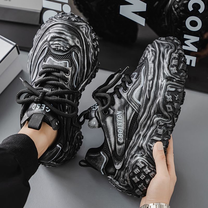 小众做旧男鞋2025夏季新款复古网红增高老爹鞋潮流百搭跑步运动鞋