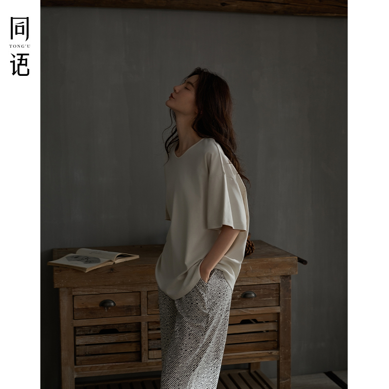 同语25年新款睡衣女夏季莫代尔棉短袖家居服女士春夏天可外穿套装