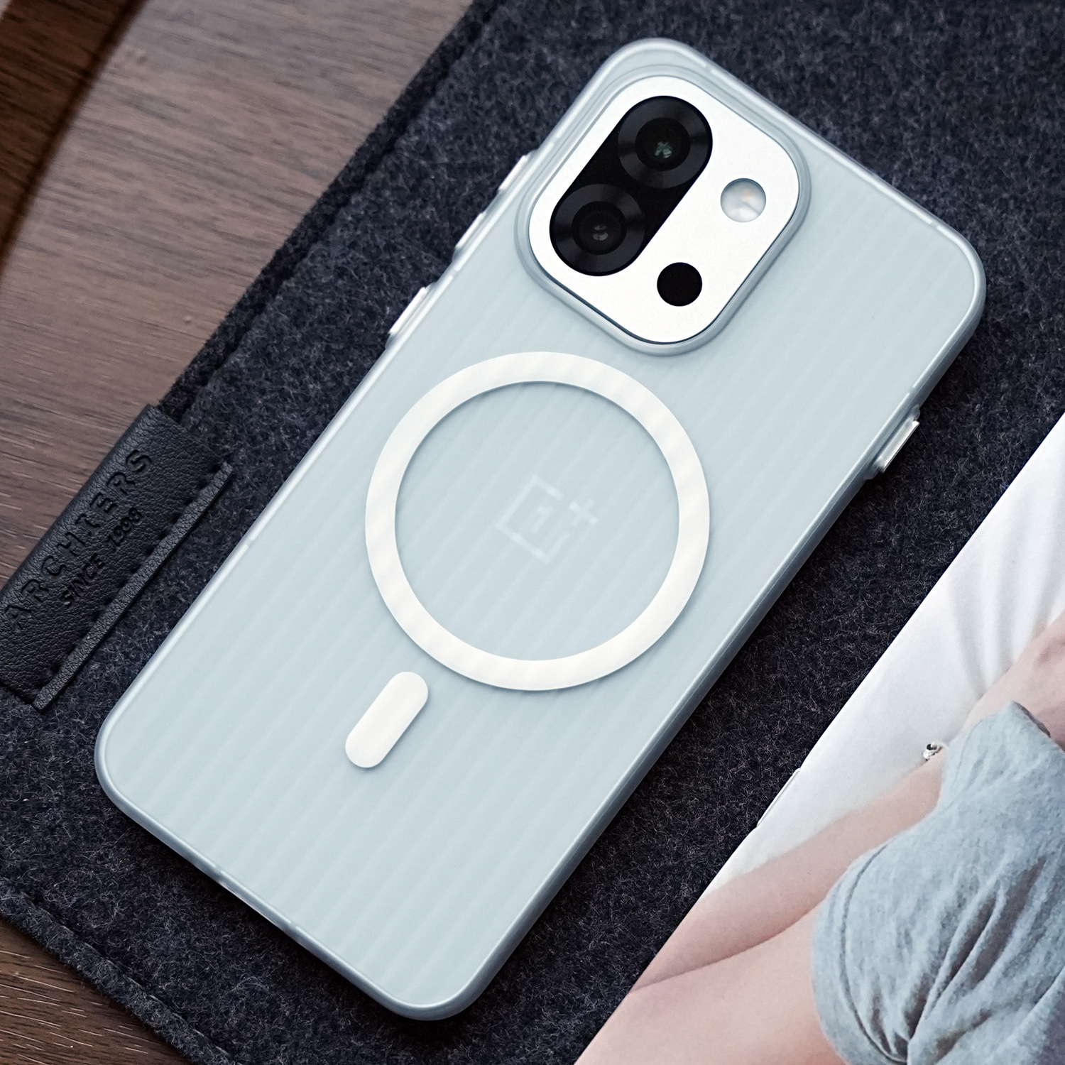 磁吸光栅瓦楞肤感适用一加15手机壳超薄一加13T透明磨砂oneplus硬