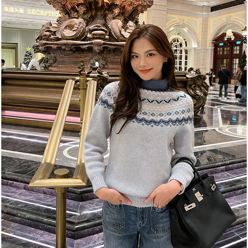 【琳媚】"高领毛衣"圣诞新年氛围休闲百搭针织高领毛衣