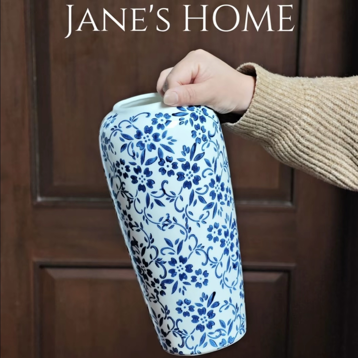 【雪柳专用陶瓷瓶】新中式青花瓷花瓶中古风客厅鲜花插花装饰