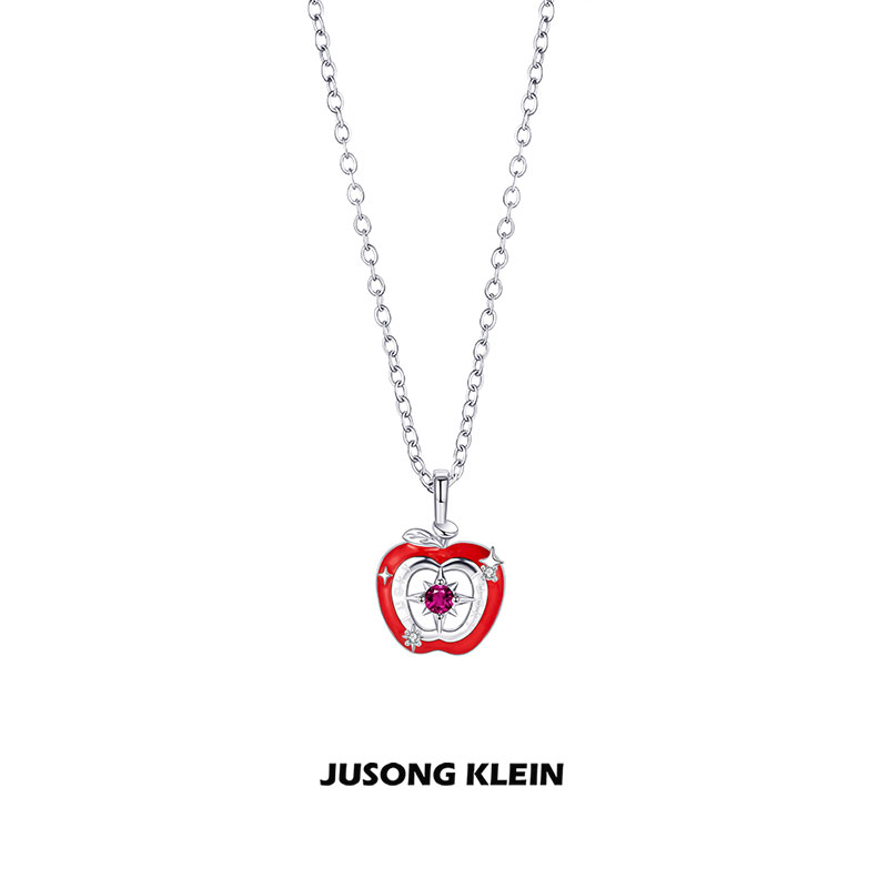 Jusong klein 钛钢项链 原创设计春日蝴蝶系列苹果项链女锁骨链