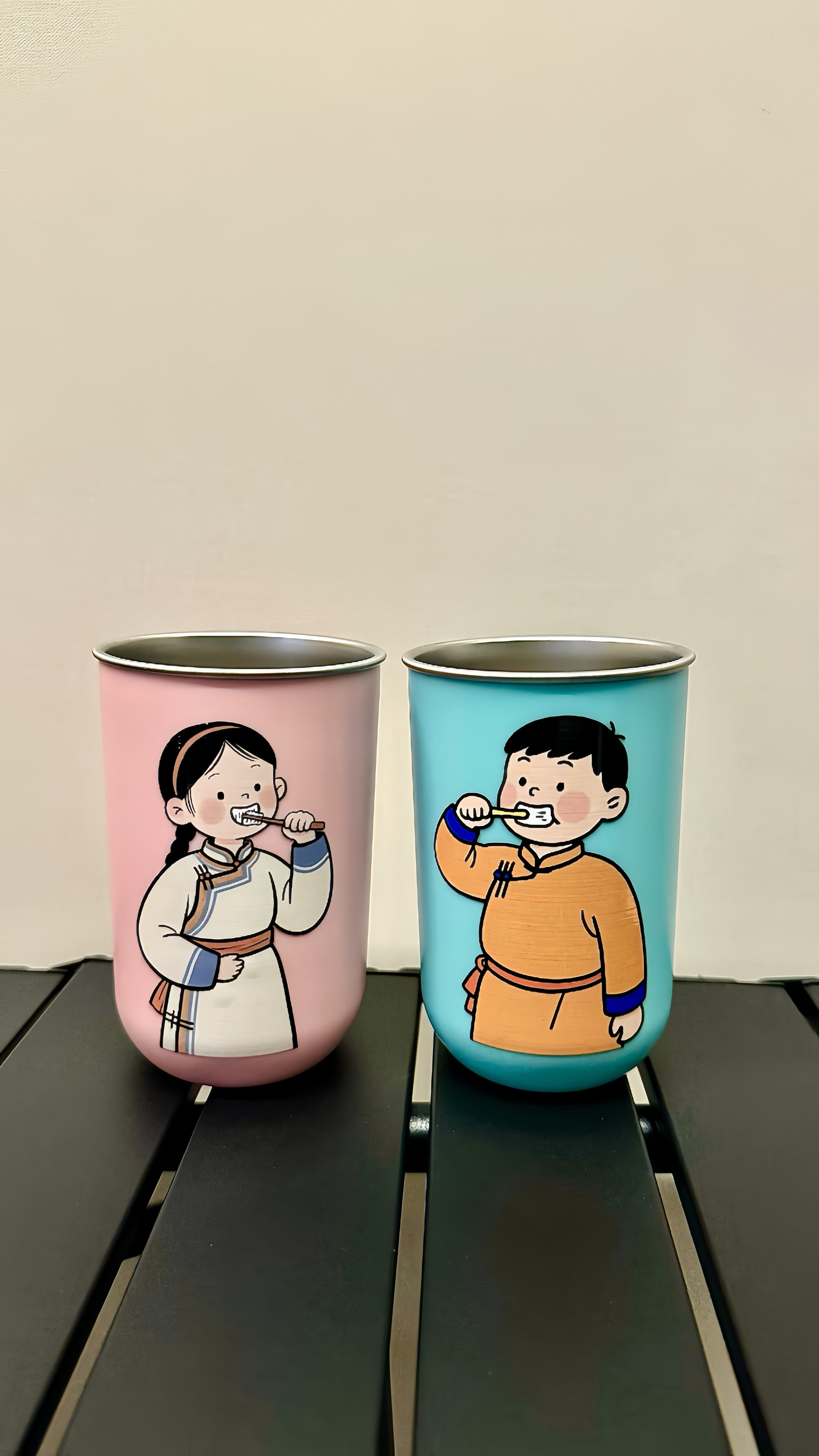 304不锈钢蒙古袍男孩女孩牙刷杯