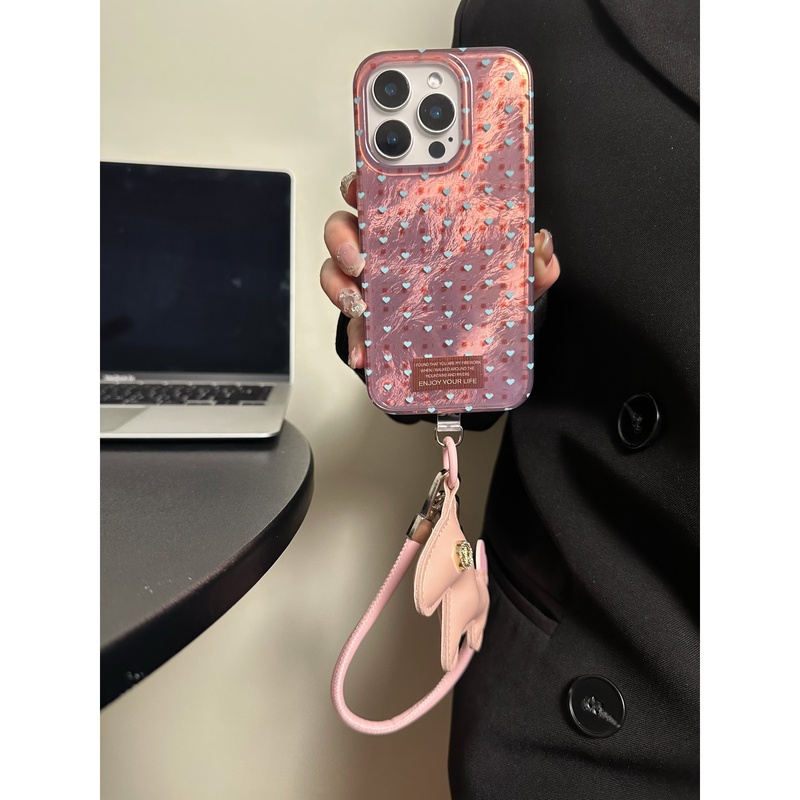 ins少女心粉色波点适用iPhone16promax手机壳苹果15全包防摔简约