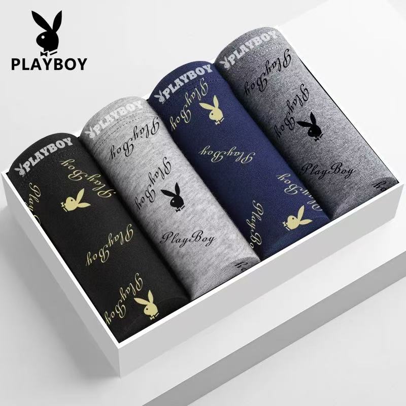 PLAYBOY/花花公子男士内裤纯棉舒适潮流透气大码青年运动裤衩男士