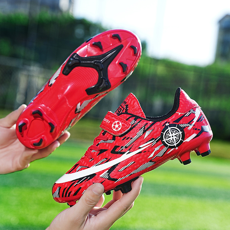 儿童足球鞋小学生男女款户外运动休闲比赛训练碎钉短钉魔术贴球鞋