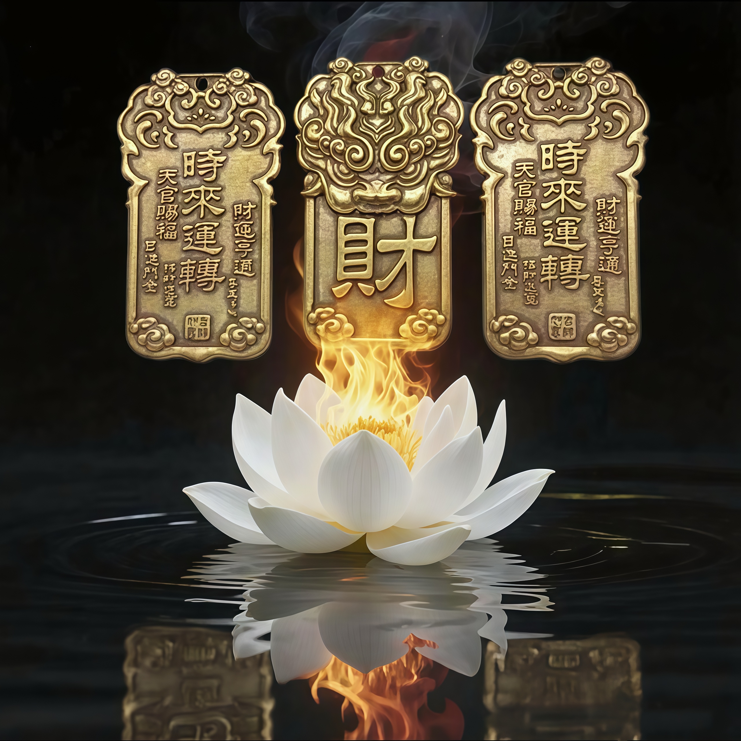 五台山龙五爷财神令牌广济龙王法器菩萨画像神像招财项链挂件