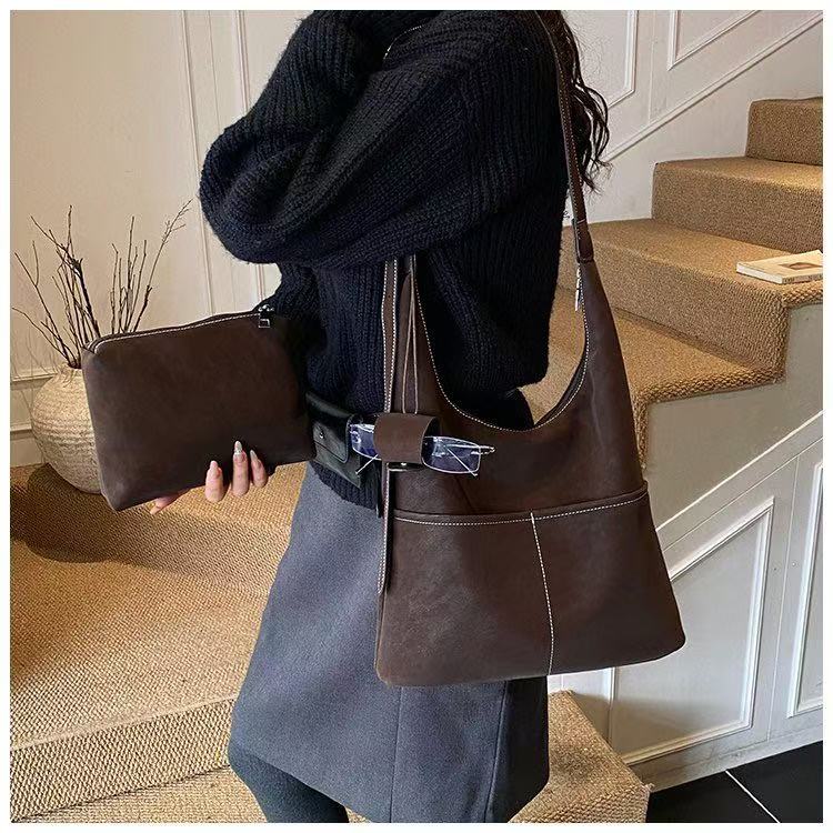 托特包大容量包包耐磨通勤风拉链大包包防刮斜挎包时尚休闲百搭