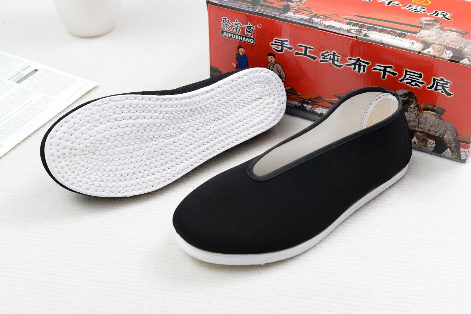 手工布底千层底布鞋圆口男款北京布鞋老北京布底舒适爆款