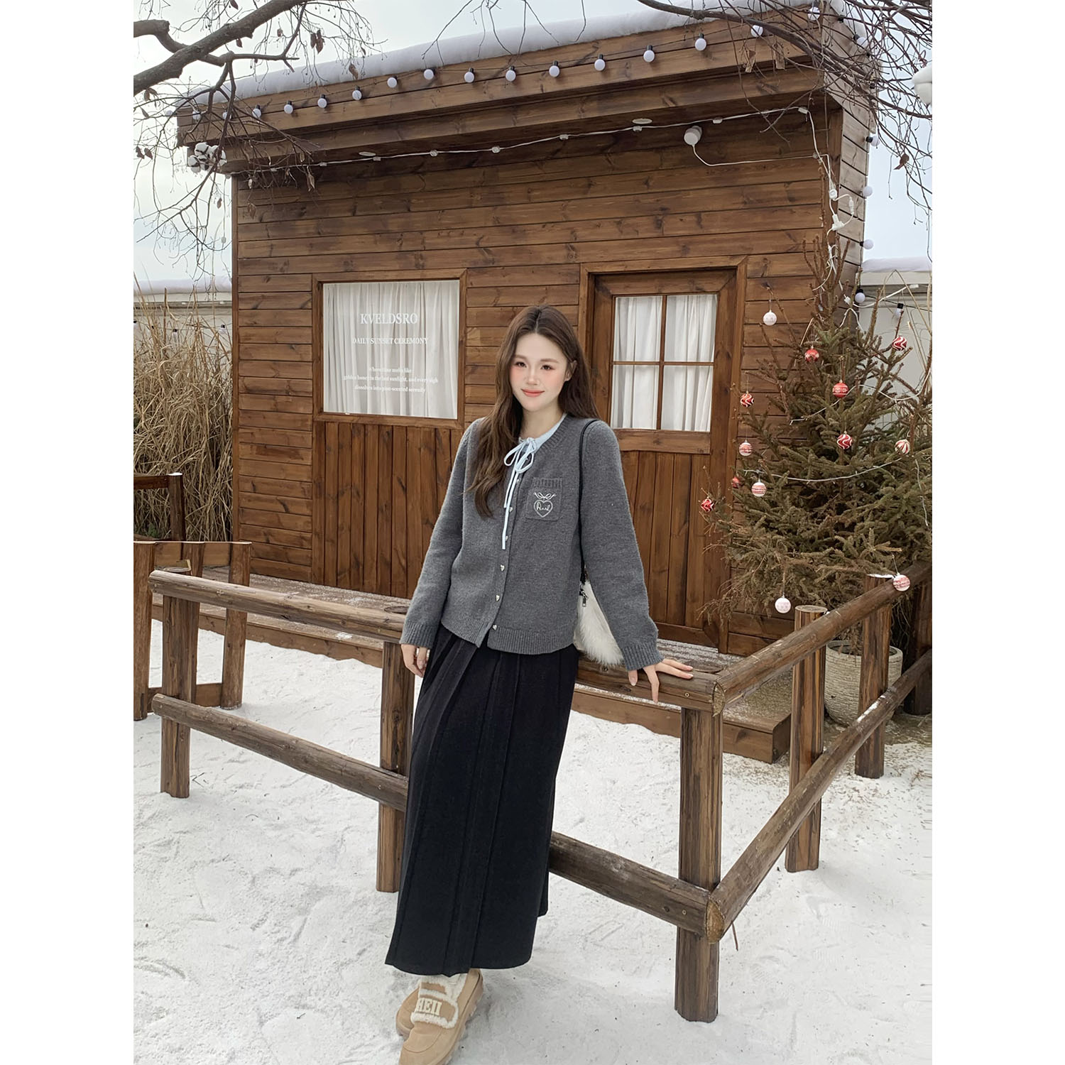 现货1138X大婉酱千千微胖定制 学院风西装外套高腰百褶半身裙套装