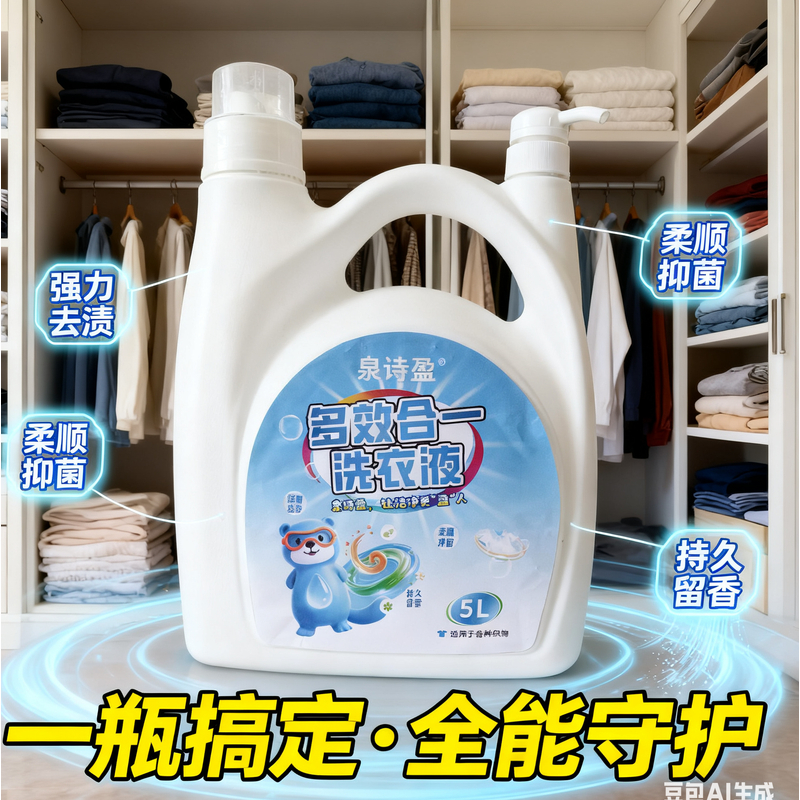 泉诗盈大容量柔顺除臭香味洗衣液香氛香水洗衣液香味持久留香男生