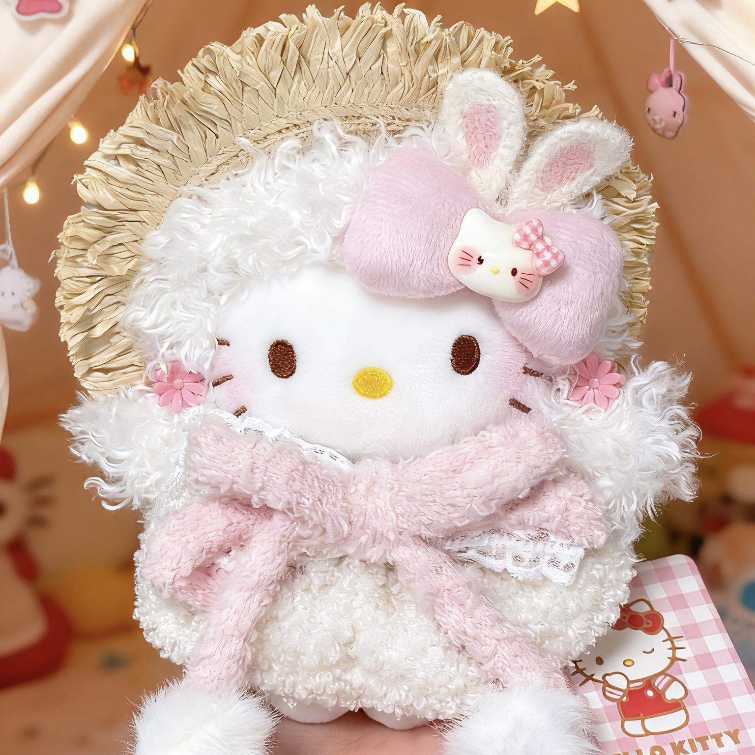 正版【绒绒小兔】HelloKitty 可爱少女包包挂件车载摆件钥匙扣