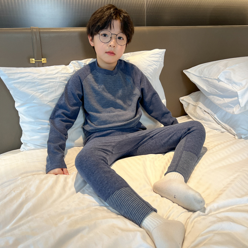 男童保暖内衣套装儿童打底中大童秋冬长袖冬季加绒加厚柔软舒亲肤