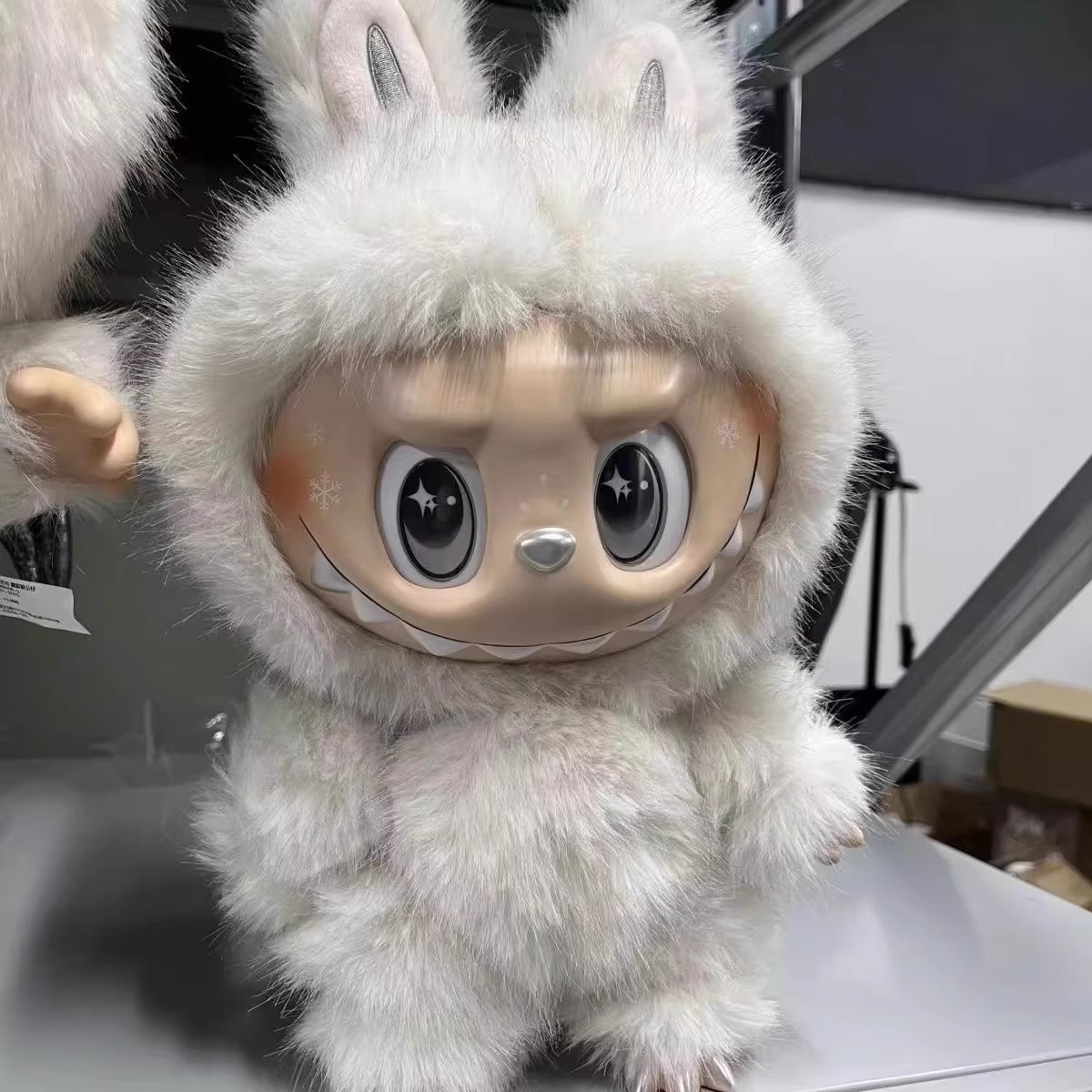 拉布布大首领38cm泡泡改娃潮玩labubu大天使搪胶公仔玩偶潮玩摆件