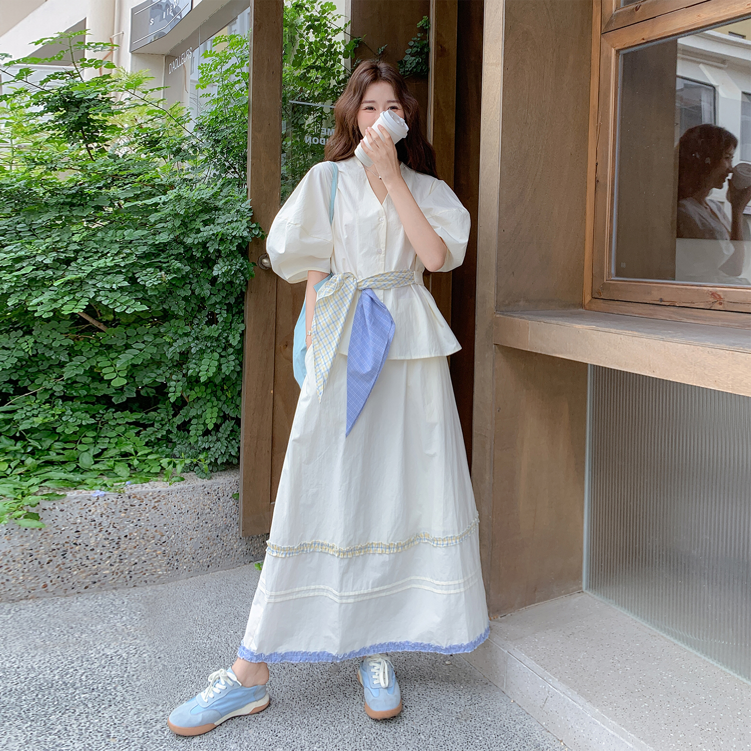 大方得体韩系减龄套装裙女夏季ootd穿搭巨好看绝美半身裙两件套