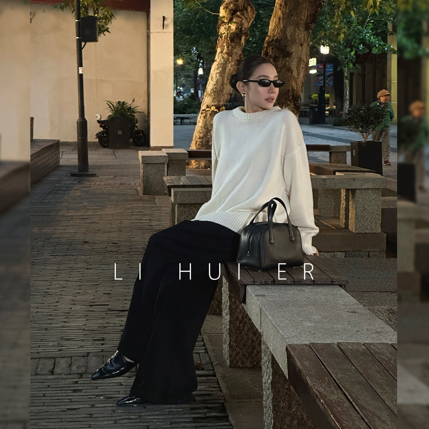 Li Hui Er 【及简舒适】设计师简约时尚西装裤中高腰西装裤FY002