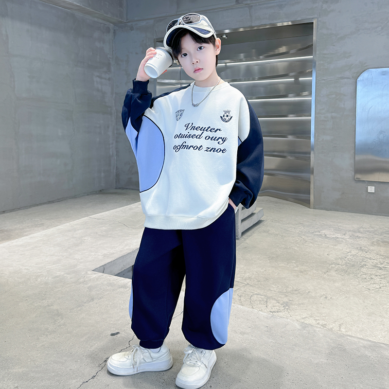 儿童装男童秋装套装春秋款2025新款卫衣男孩秋季大童运动酷帅气潮