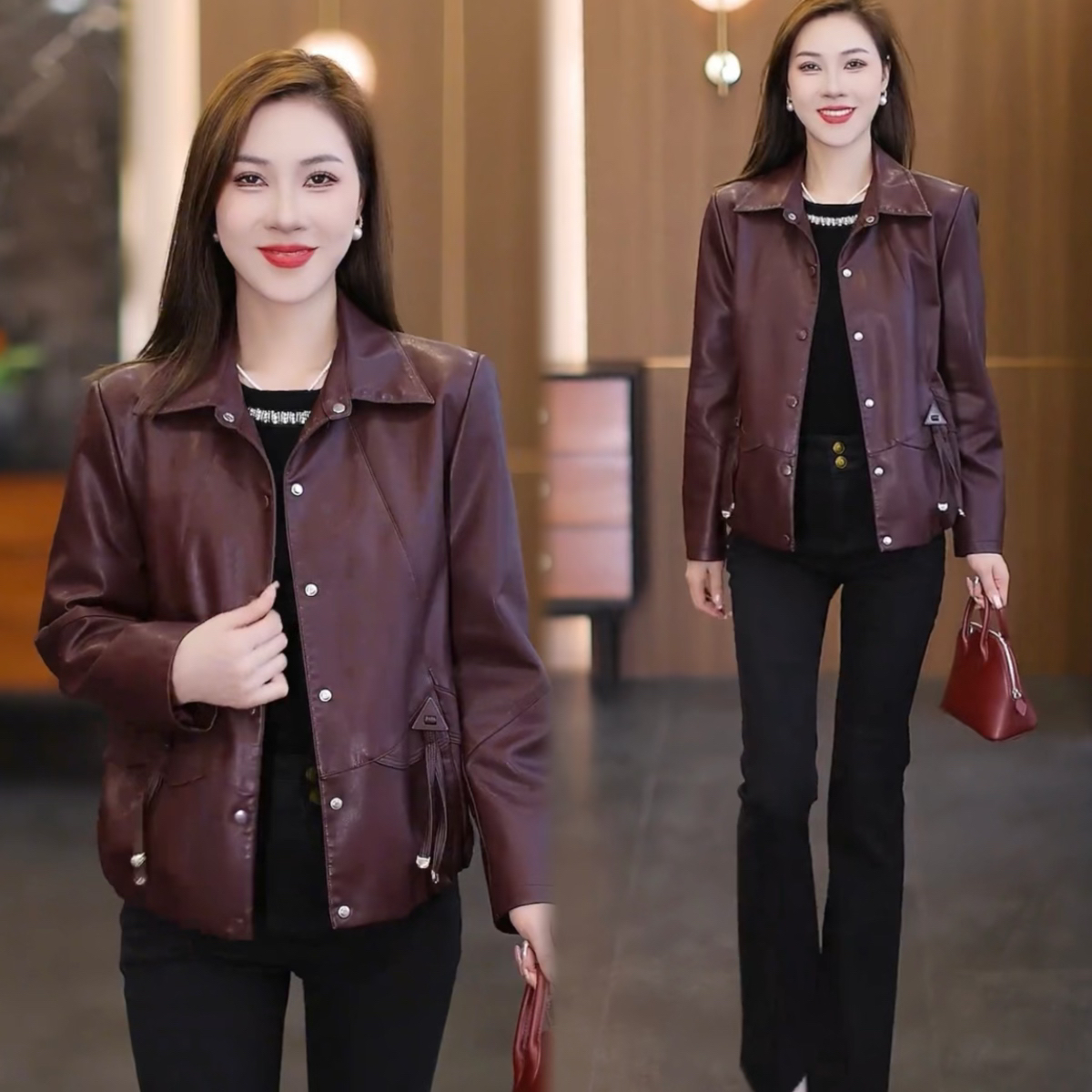 加绒加厚海宁皮衣外套女2025秋冬新款洋气显瘦宽松百搭短款皮夹克