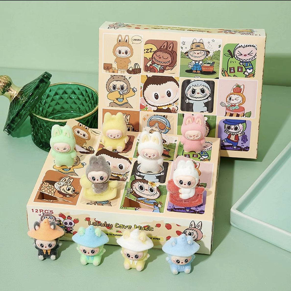 拉布洞洞乐公仔玩具儿童礼物植绒布布摆件惊喜小卖部戳戳乐盲盒