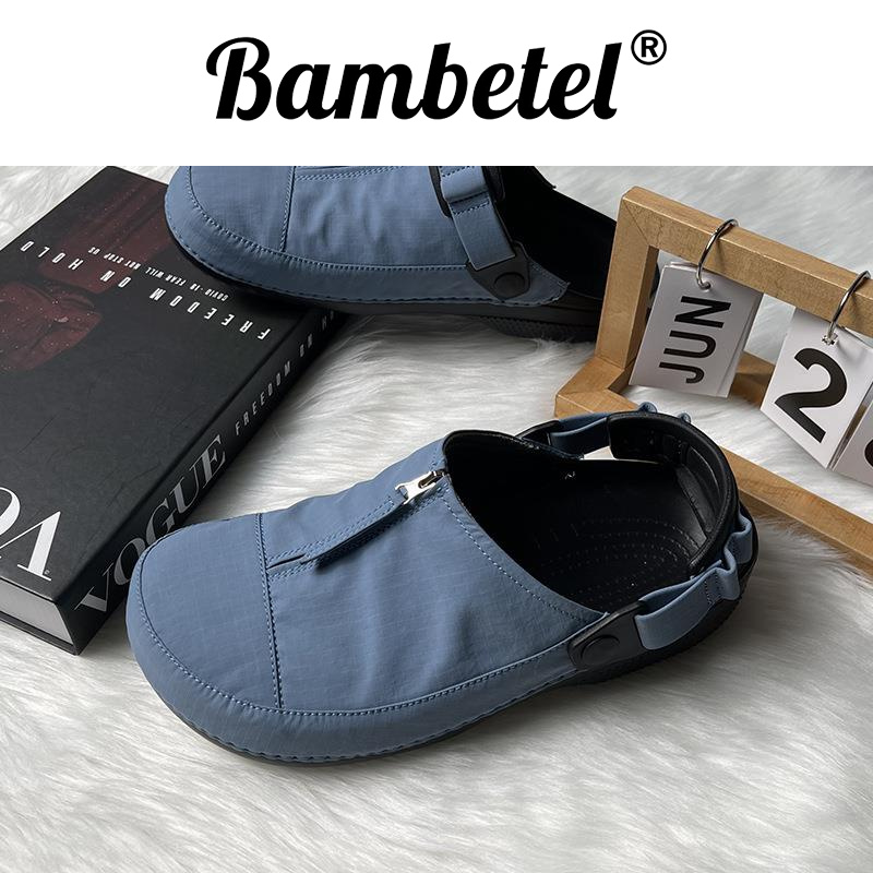 Bambetel勃肯鞋男秋冬保暖拉炼炼包头凉拖外穿户外懒人一脚蹬开口