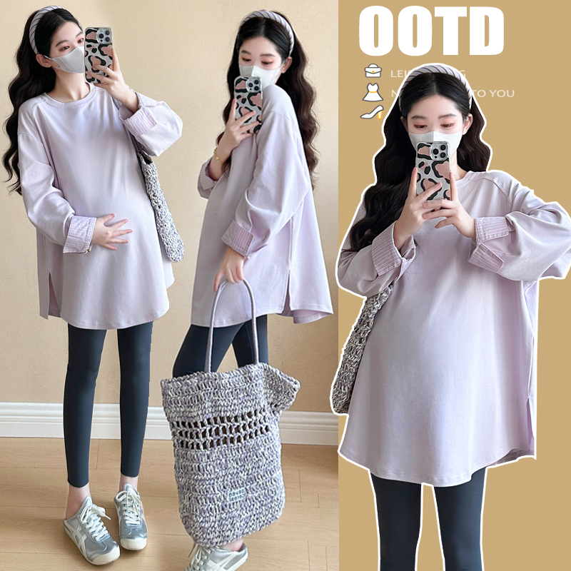 2025春装新款孕妇装宽松时尚潮妈休闲大码新中式T恤外穿潮女