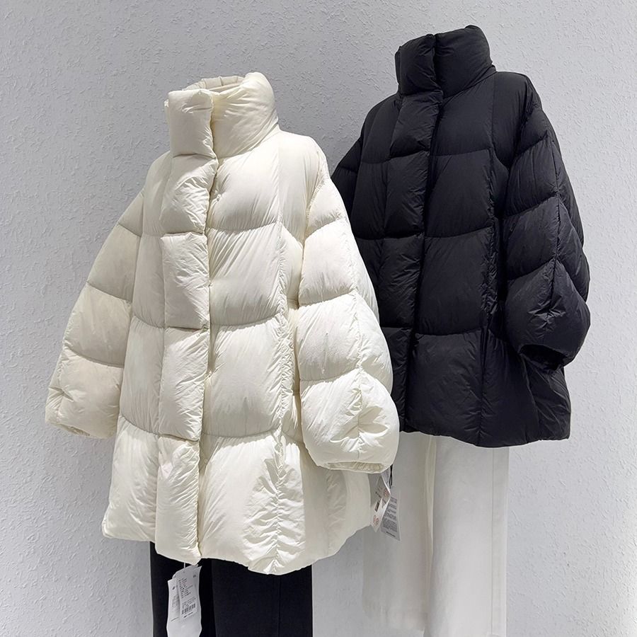 韩系轻柔软糯泡芙棉服女2025冬季新款宽松休闲中长外套现货款