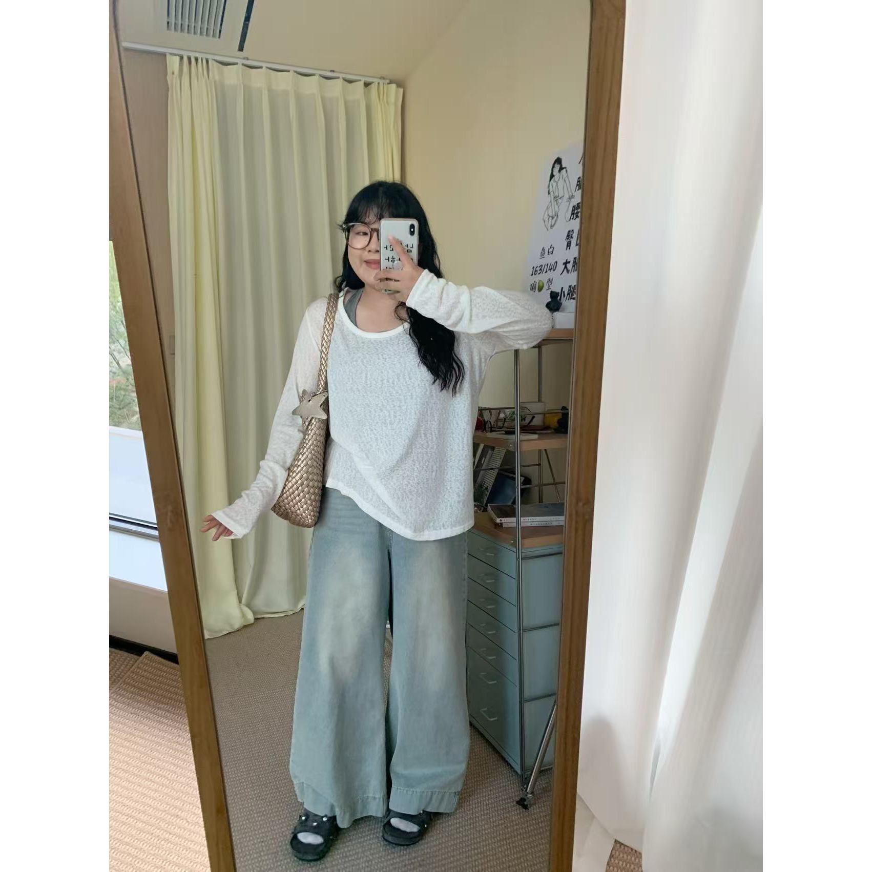 随性慵懒风假两件宽松轻薄上衣XH07S-0386