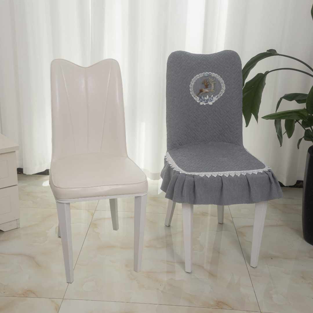 北欧弧形椅子套餐椅套罩防滑轻奢凳子全包一体靠背家用四季坐垫通