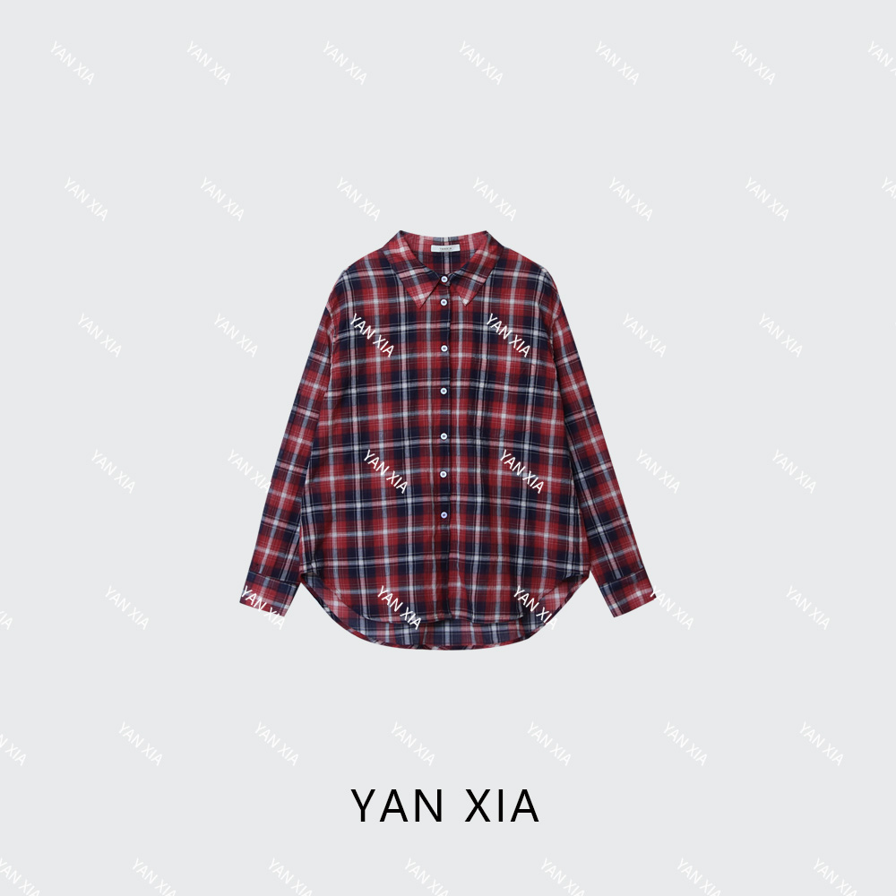 “心动信号” 超薄高密100棉色织格纹衬衫 复古腔调巨百搭 W-527