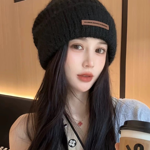 双11秋冬新款百搭保暖堆堆帽时尚休闲毛线帽子女护耳防寒针织帽潮