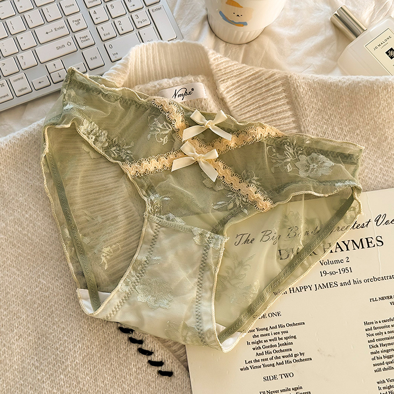 秋冬新款~少女感蕾丝内裤女纯欲氛围感新款法式性感三角裤低腰