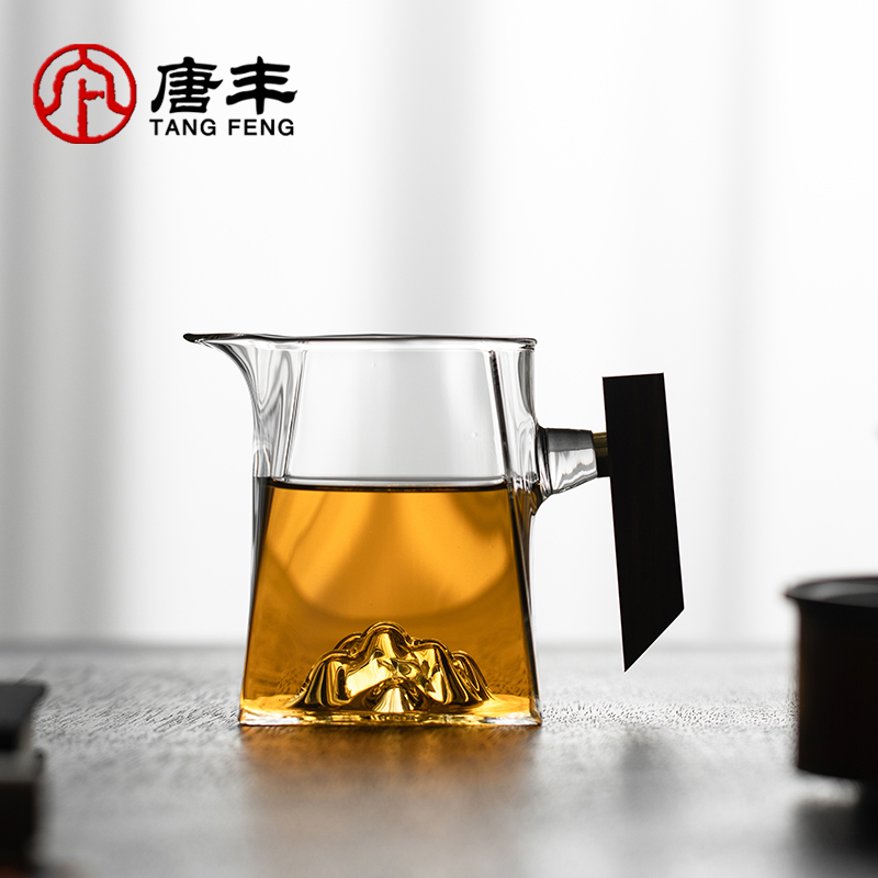 唐丰观山公道杯家用单个耐热玻璃功夫茶海高档加厚分茶器带手柄杯