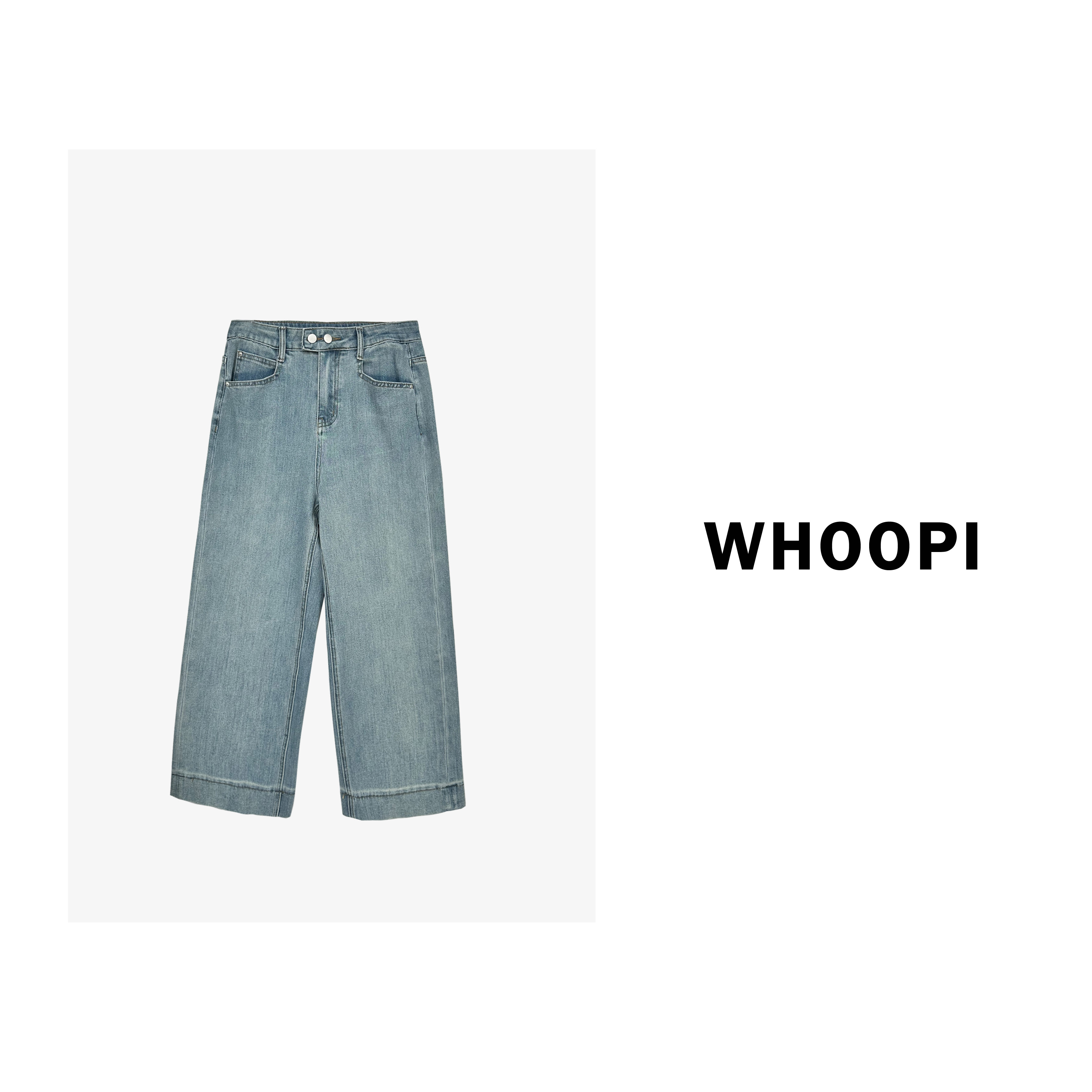 【Whoopi】【冰氧牛仔裤】九分直筒牛仔裤夏季新款休闲裤